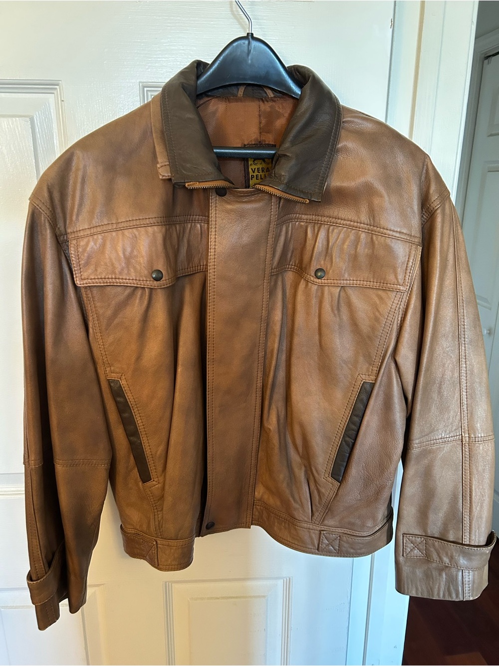 Men’s Vera Pelle Tan/Brown Leather Bomber Jacket
